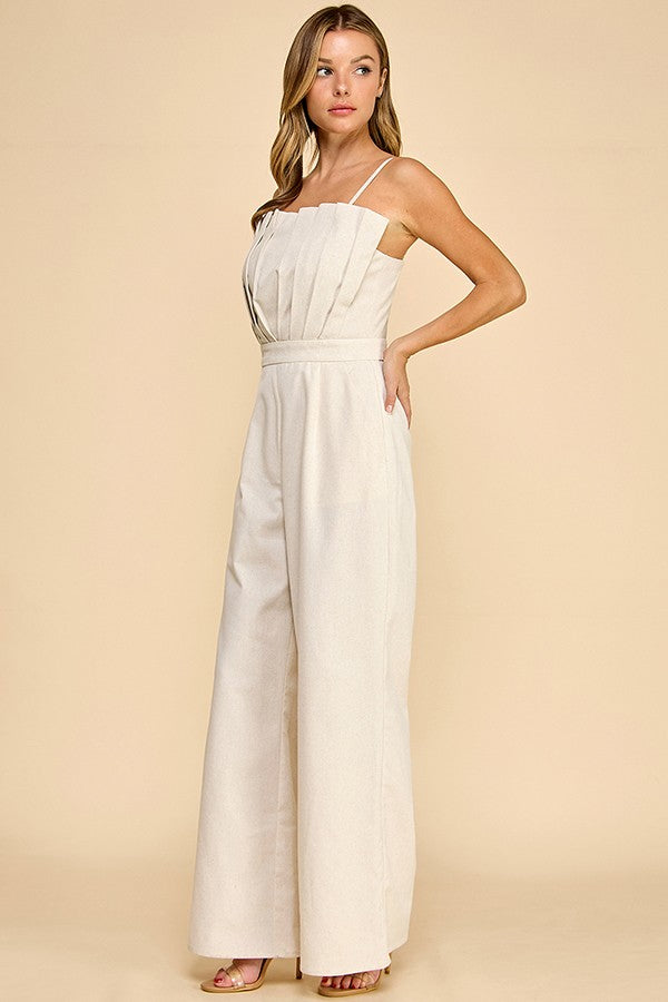 Accordion Shape Cami Jumpsuit