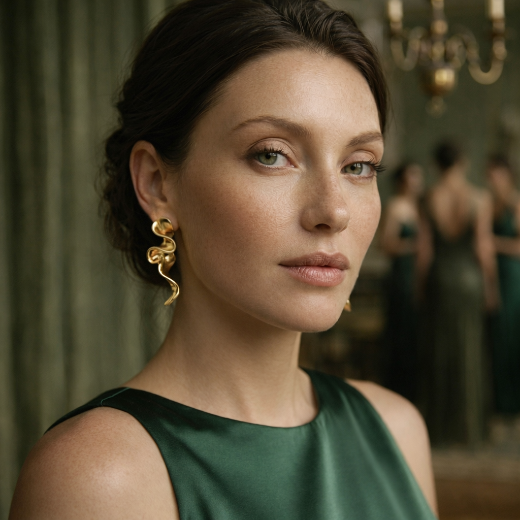 14K Gold Filled Sculptural Flow Drop Earrings