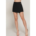 FRONT BUTTON LINEN EFFECT SKORT