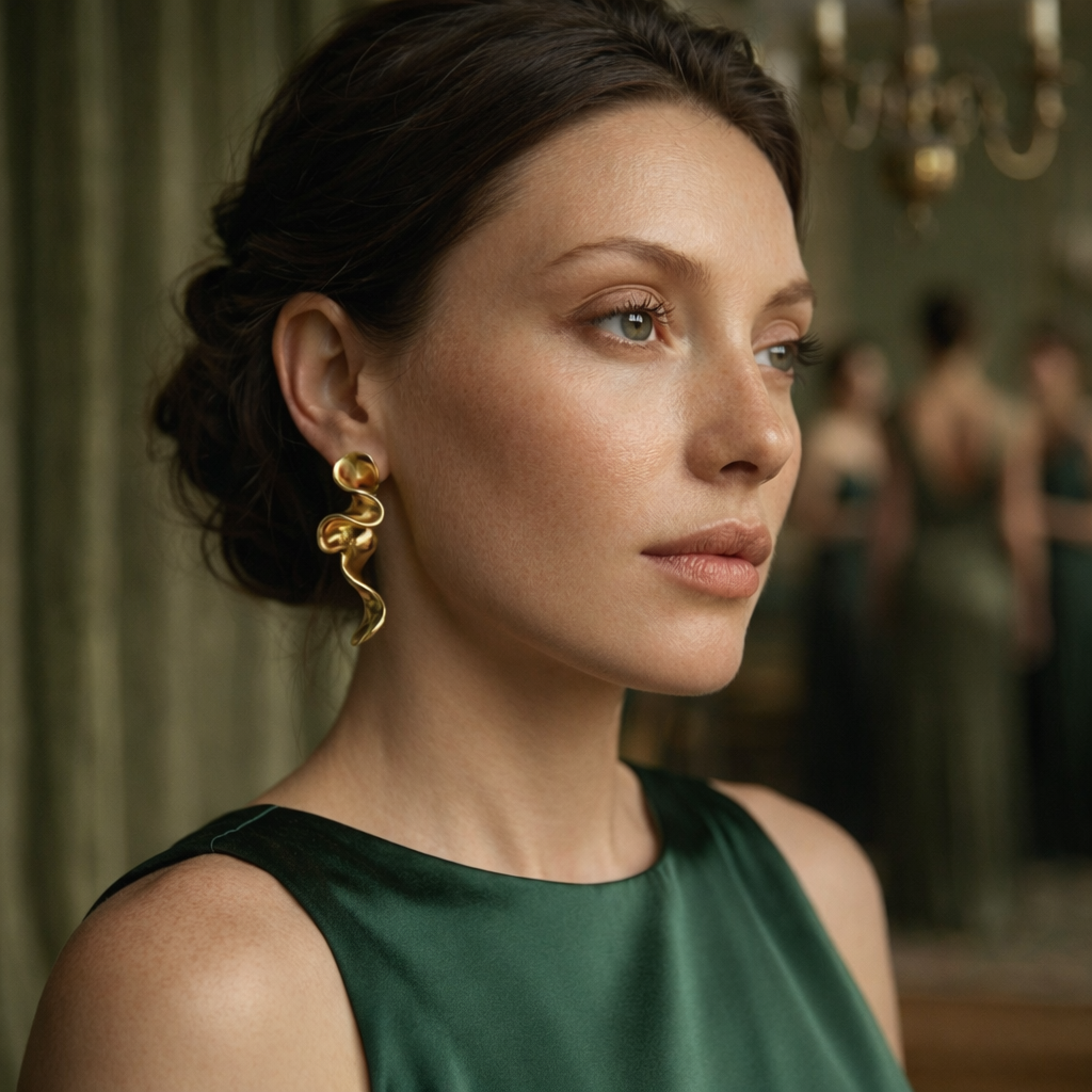 14K Gold Filled Sculptural Flow Drop Earrings