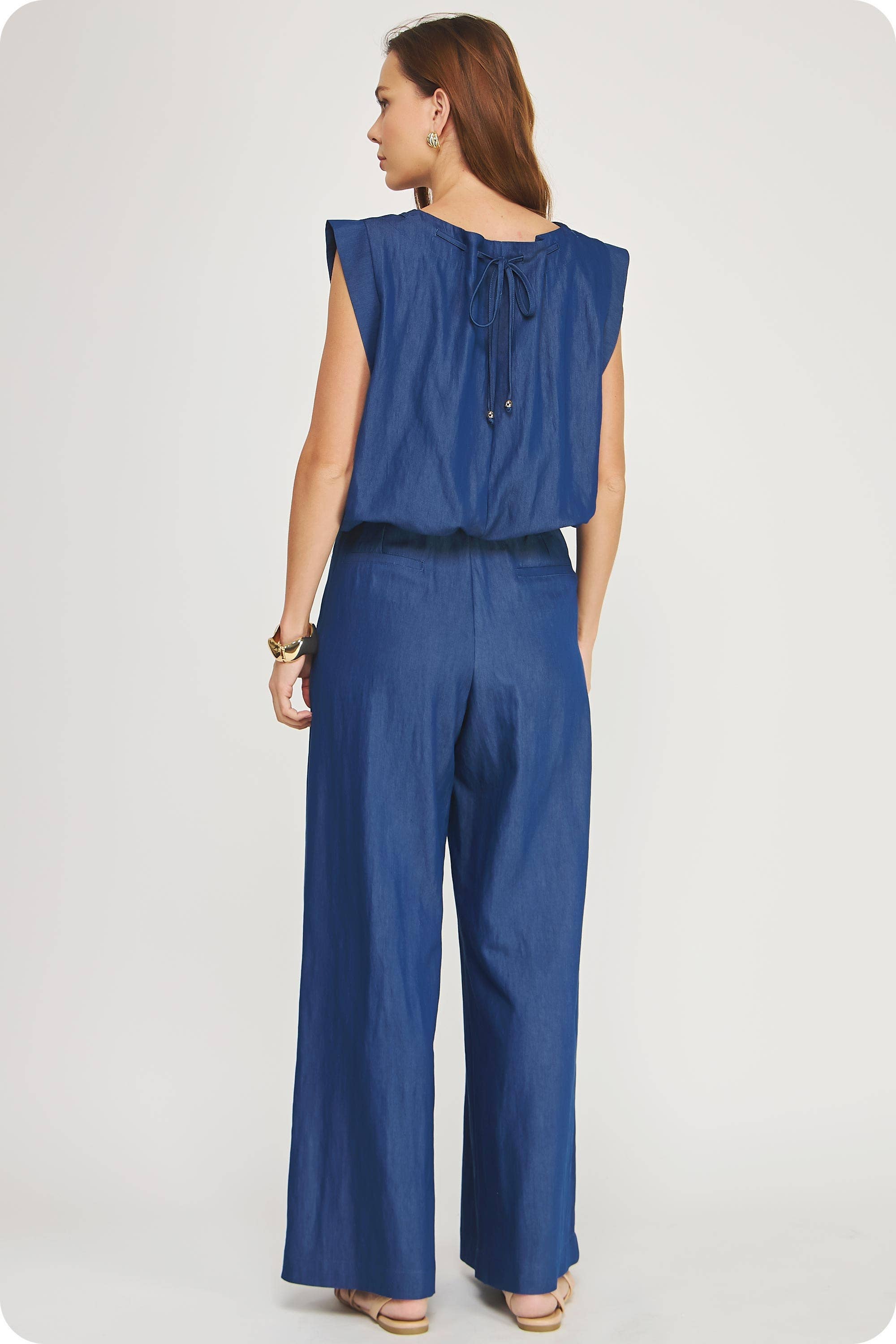 Sleeveless Top & Pleated Wide Pants Set