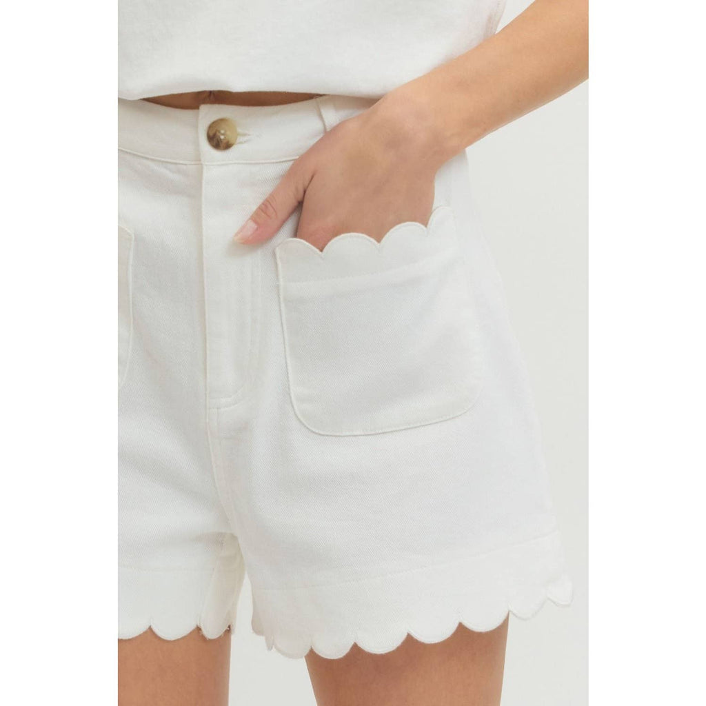 Solid high-rise shorts