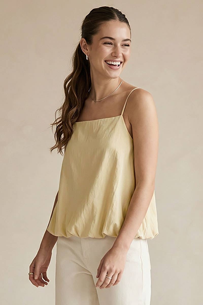 Billowy Cami Top With Bubble Hem