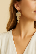Delicate Laser Cut 3D Floral Filigree Drop Earrings