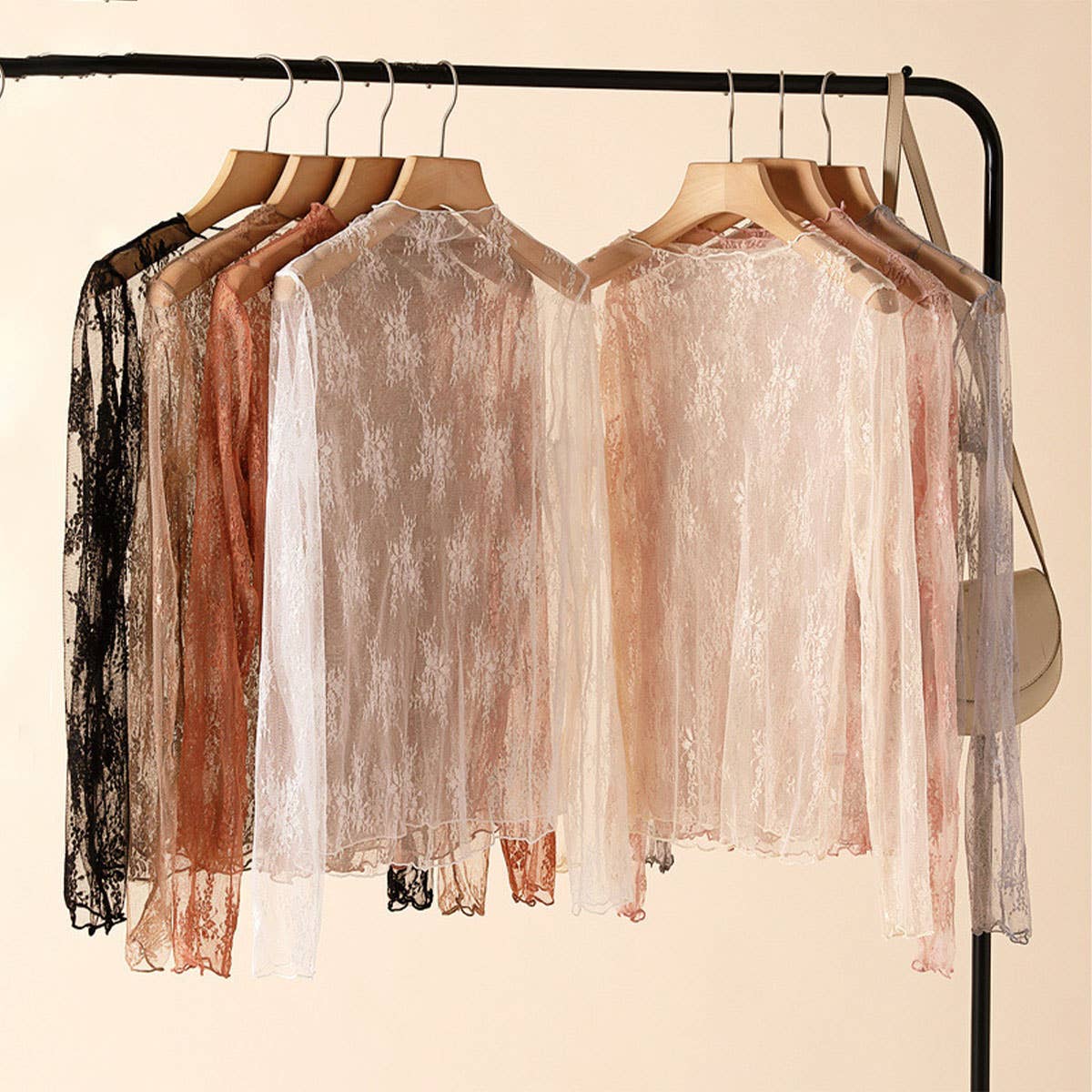 Sexy Mesh Blouse - Long Sleeve Lace Top for Women_CWTBLL3619