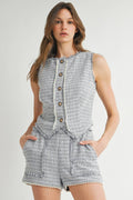 Lavender Tweed 2-Piece Shorts Set
