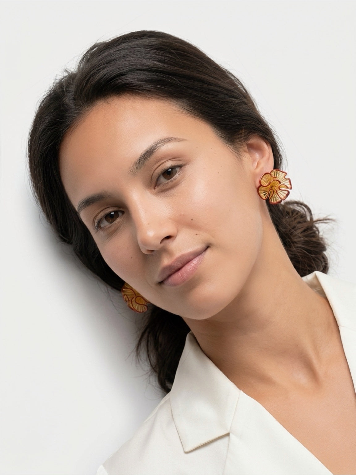 18k Gold Plated Florals Stud Earrings