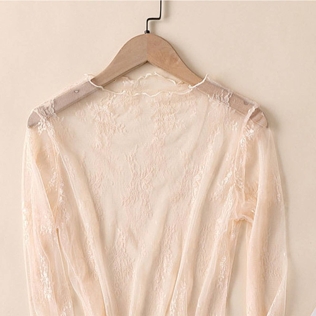 Sexy Mesh Blouse - Long Sleeve Lace Top for Women_CWTBLL3619
