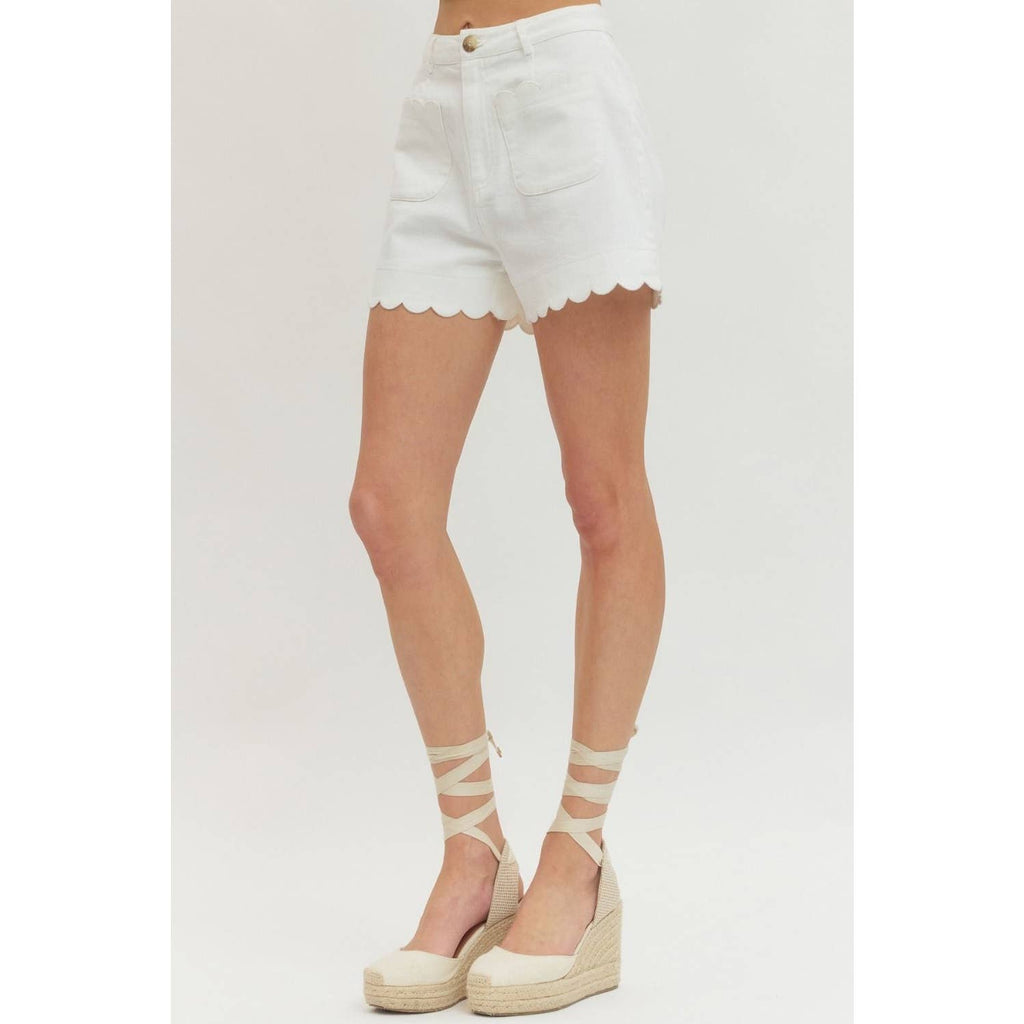 Solid high-rise shorts