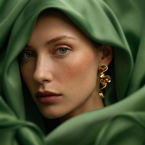 14K Gold Filled Sculptural Flow Drop Earrings