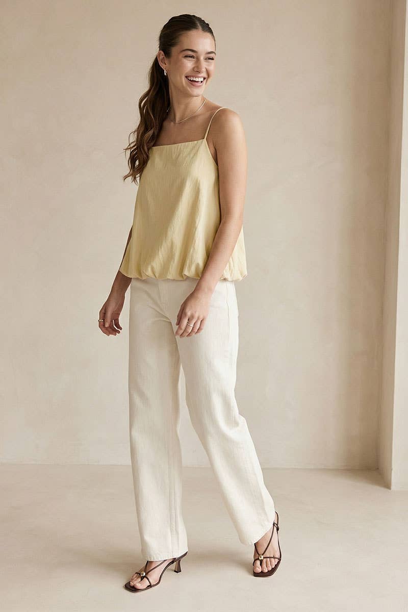 Billowy Cami Top With Bubble Hem