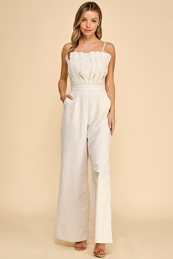 Accordion Shape Cami Jumpsuit