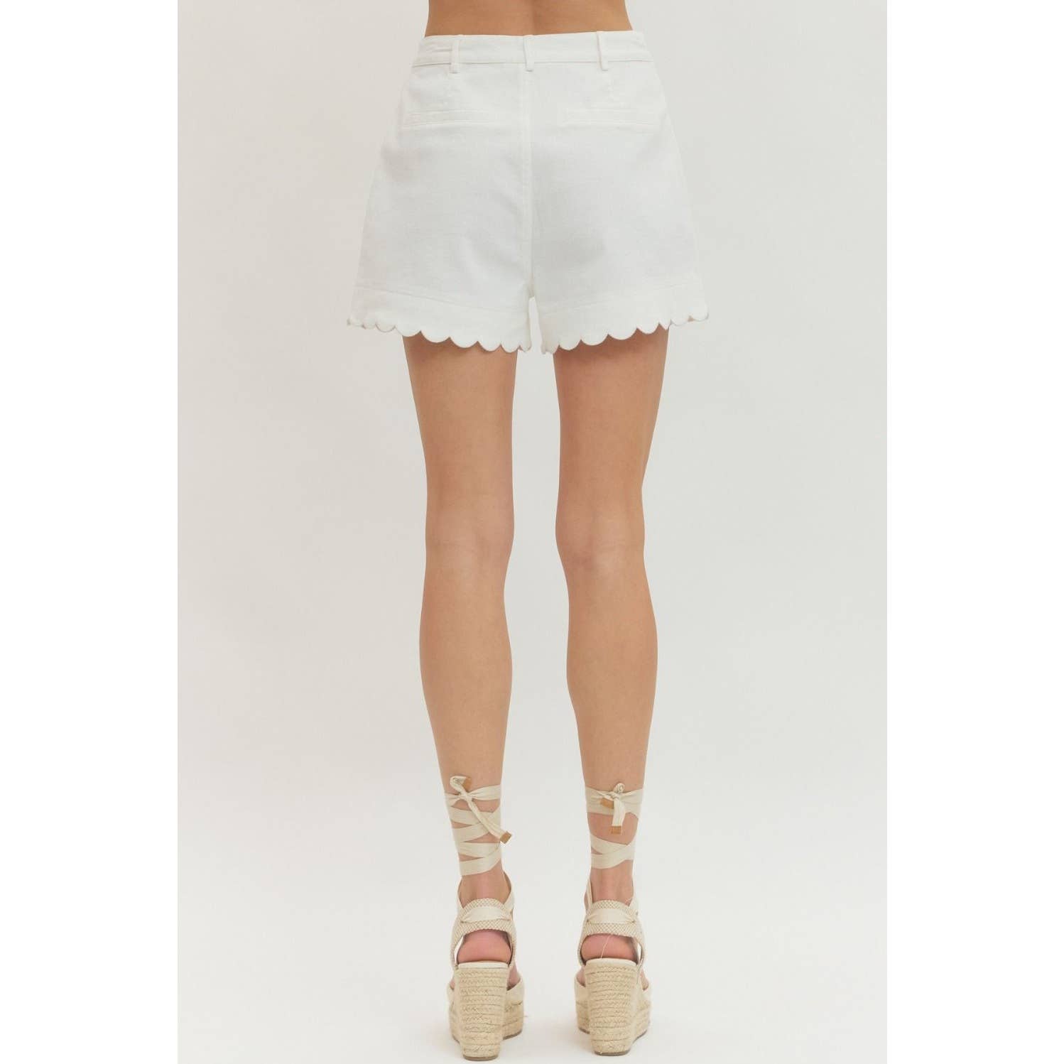 Solid high-rise shorts