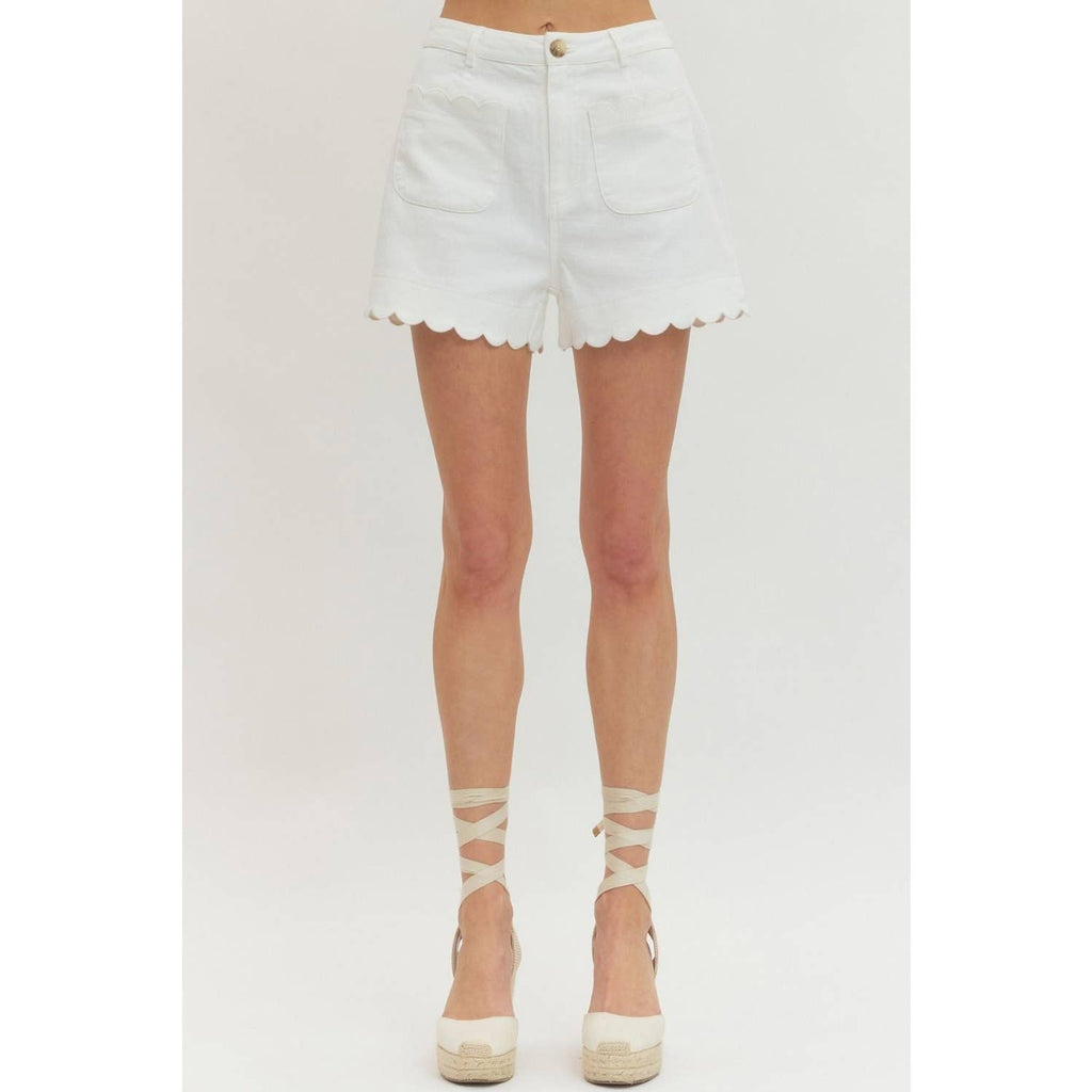 Solid high-rise shorts